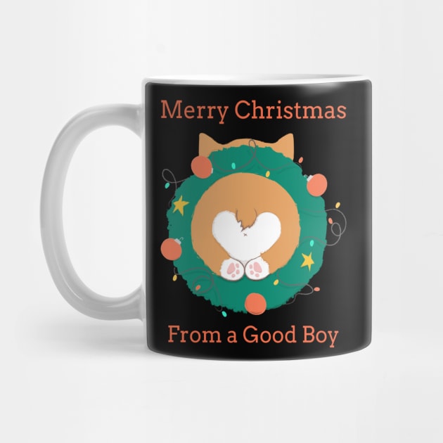 Merry Christmas from a Good Boy Holiday Welsh Corgi Butt by LittleFlairTee